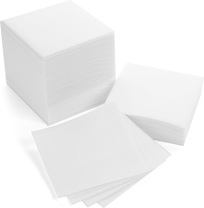 Guardanapos para almoço 12x12 em papel branco 1 folha 1/4 dobra 6000/caixa