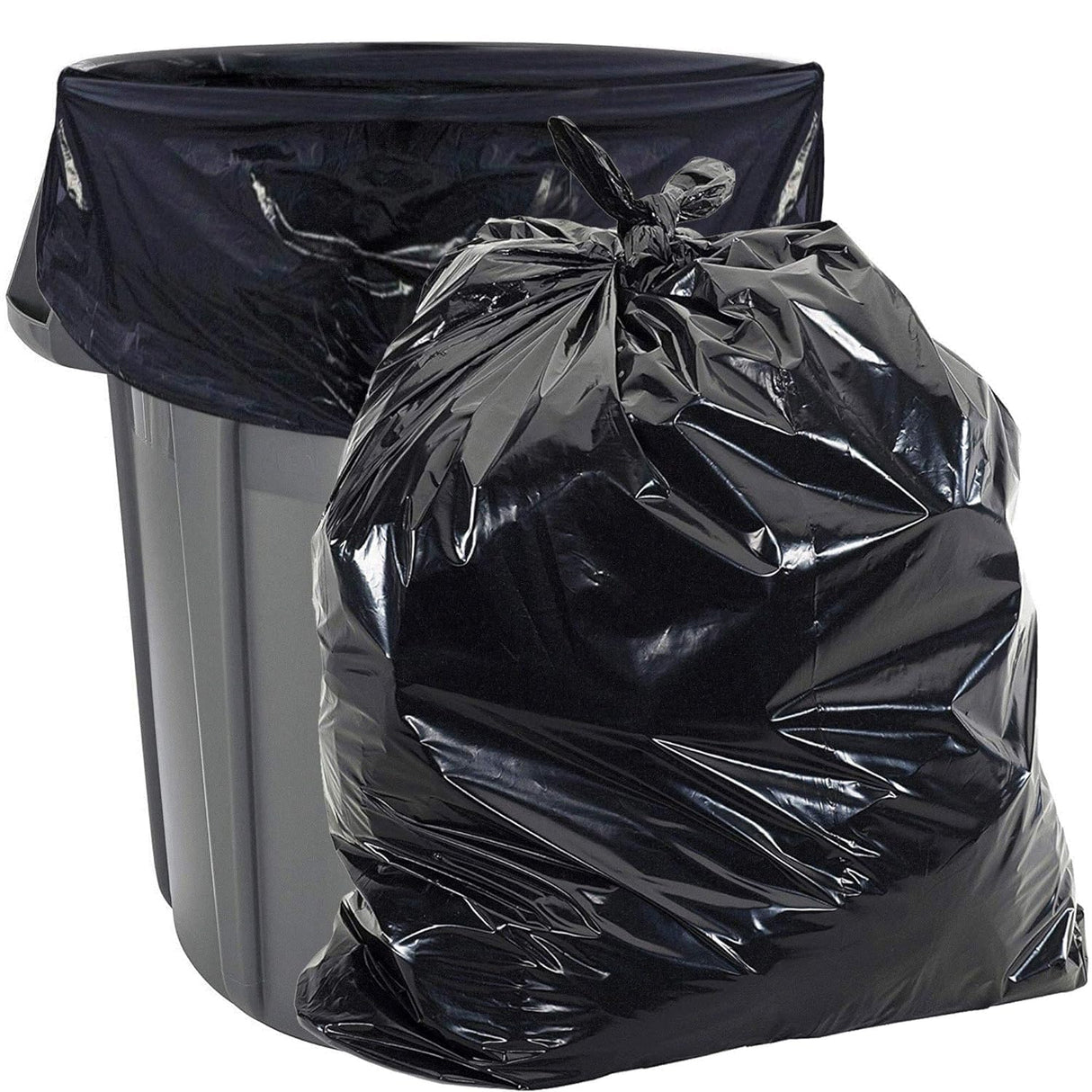 Can Liner Garbage Bag 40x46 Black 10/25 Roll 12 Mic 10/25 Roll