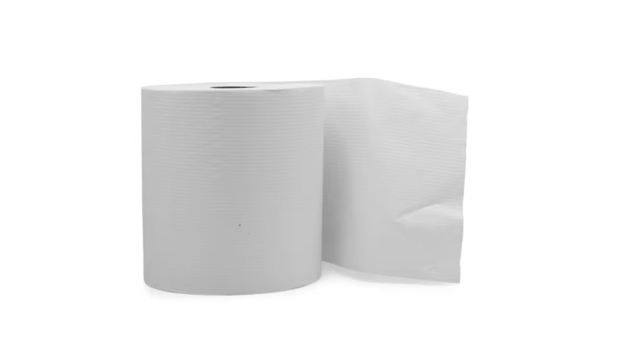 Paper Towel 7.9IN X800 FT 1PLY White Embossed Universal 6 Rolls/Case