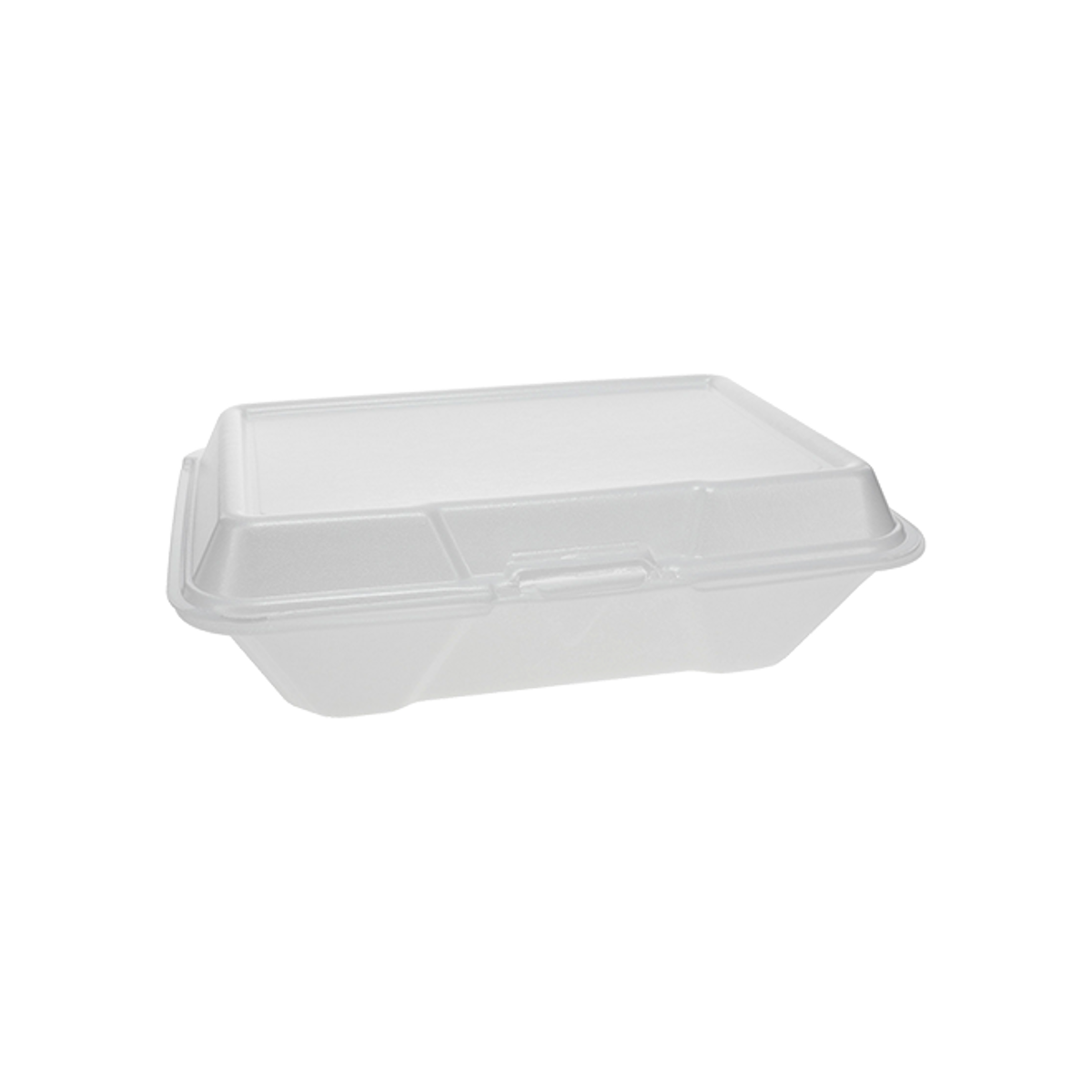 Concha de poliestireno con bisagras, 9 x 6 x 2,75, 150 unidades por caja