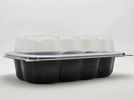 Take Out Plastic Hinged Containers/Clear/Black Base 9*6*2.95