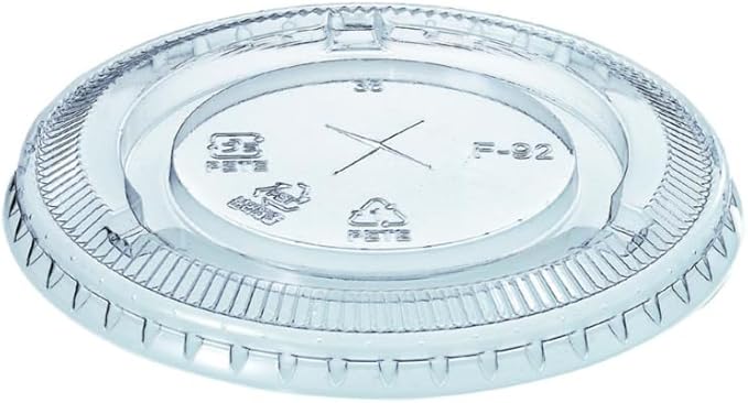 Clear Plastic Flat Lid with Straw Slot - 32 oz. - 500/Case