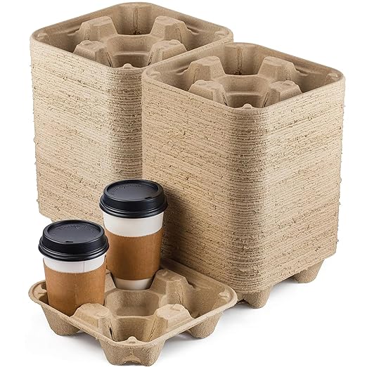 Pulp Fiber 4 Cup Carrier - 300/Case