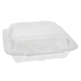 Styrofoam Hinged Clamshell 8*8*2.75 1 Compartment 150/Case