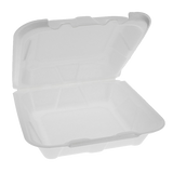 Styrofoam Hinged Clamshell 8*8*2.75 1 Compartment 150/Case