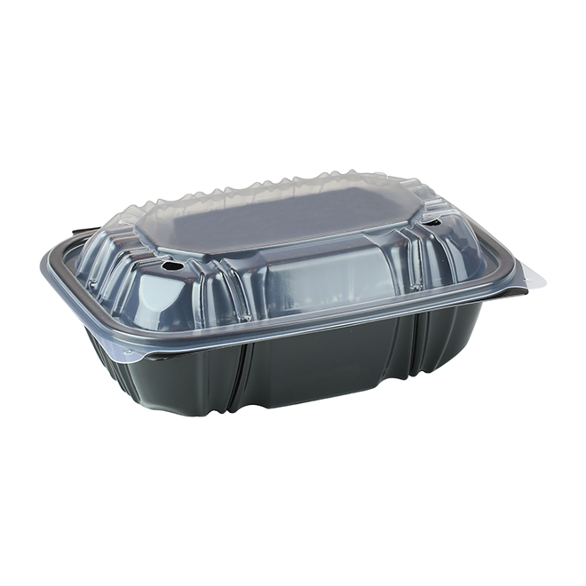 Recipientes de plástico com dobradiças/transparentes/base preta 9*6*2,95 200/caixa