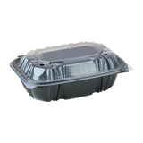 Recipientes de plástico com dobradiças/transparentes/base preta 9*6*2,95 200/caixa