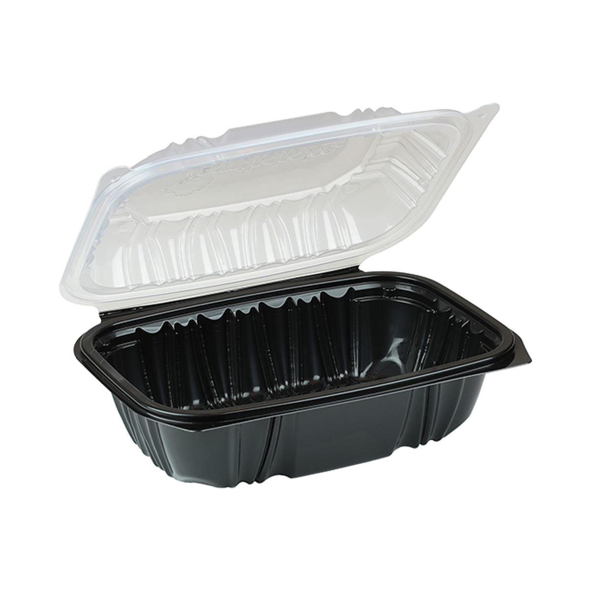 Recipientes de plástico com dobradiças/transparentes/base preta 9*6*2,95 200/caixa
