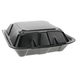 Styrofoam Hinged Clamshell 9*9*2.75 3 Compartment 150/Case