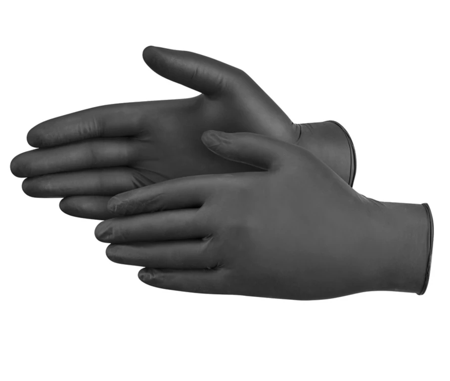 Guantes de nitrilo negros medianos