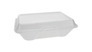 Concha de poliestireno con bisagras, 9 x 6 x 2,75, 200 unidades por caja