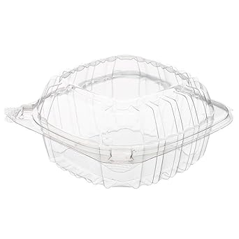 Dart C53PST1 Clear Hinged Lid Plastic Container 5 3/8" x 5 1/4" x 2 5/8" - 500/Case