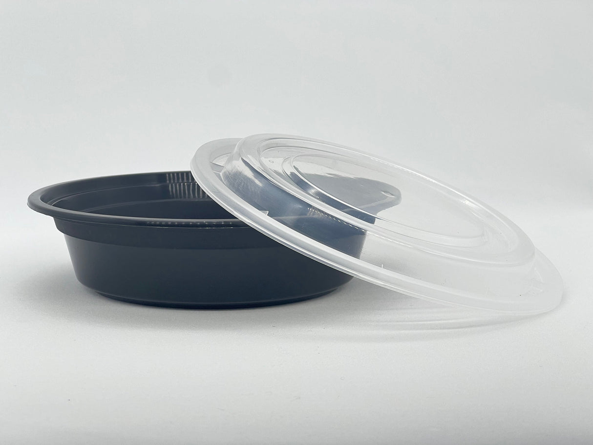 Plastic Round Bowl/Lid - 6.8" Round 16oz. 150/Case - Albert's Distribution